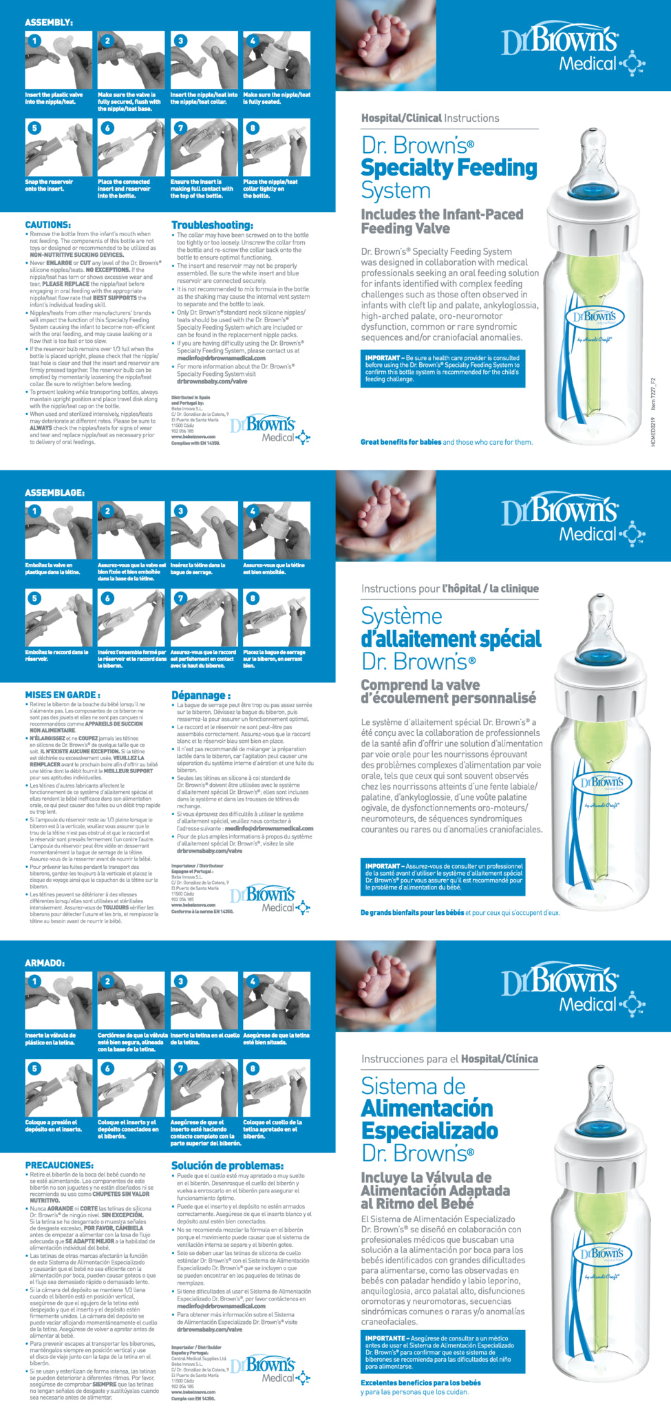 Dr. Brown's specialty feeding bottles: duo starterpack (with 4x valves)